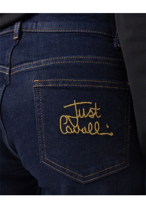 Jeans con logo ricamato al taschino JUST CAVALLI | Pantaloni | 78PAB5L1 CDWFR904